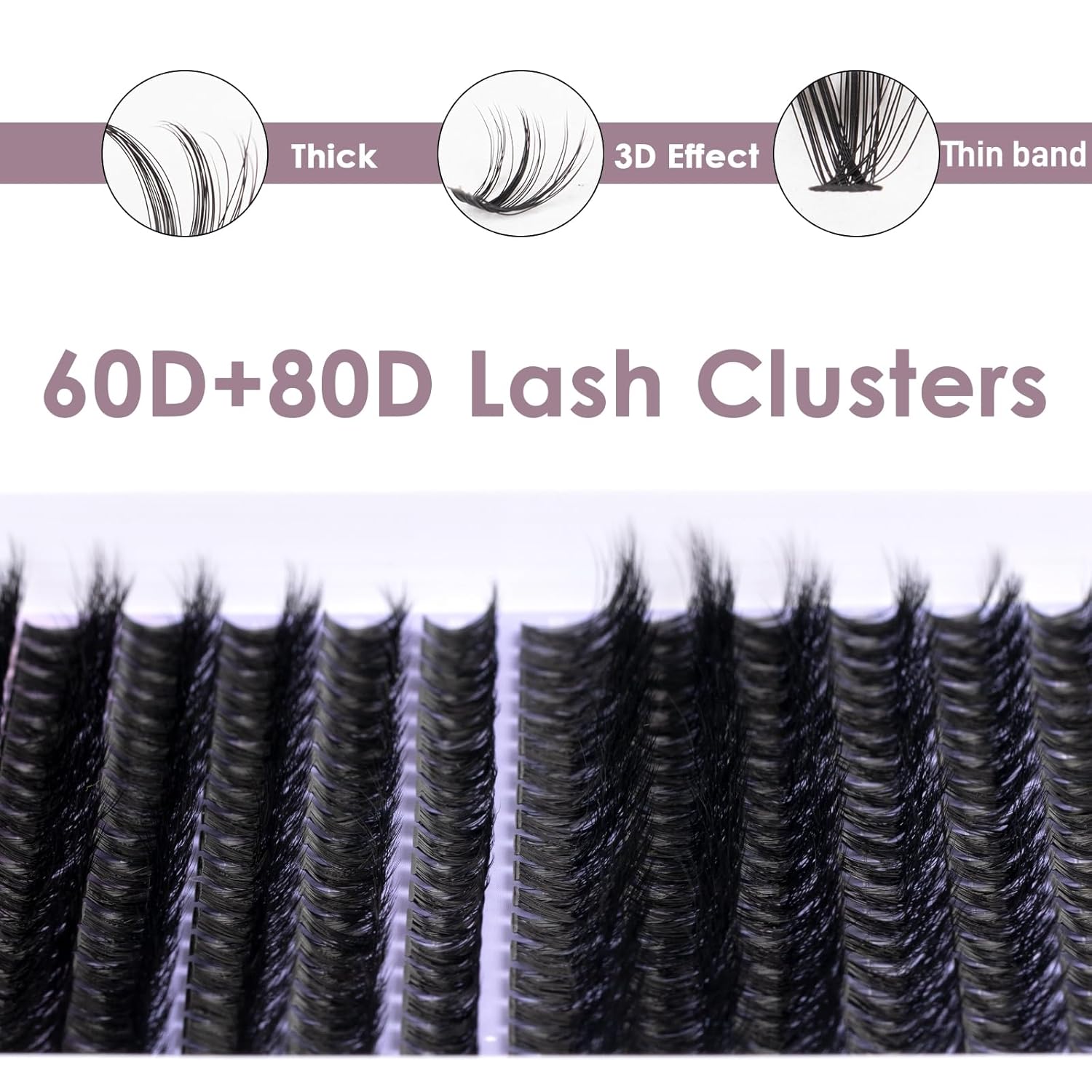 Lash Clusters Lash Extensions 280 Pcs Individual Lashes DIY Eyelash Extensions 10-16mm Length Mix Cluster Lashes Soft Natural for Makeup at Home - 60D+80D