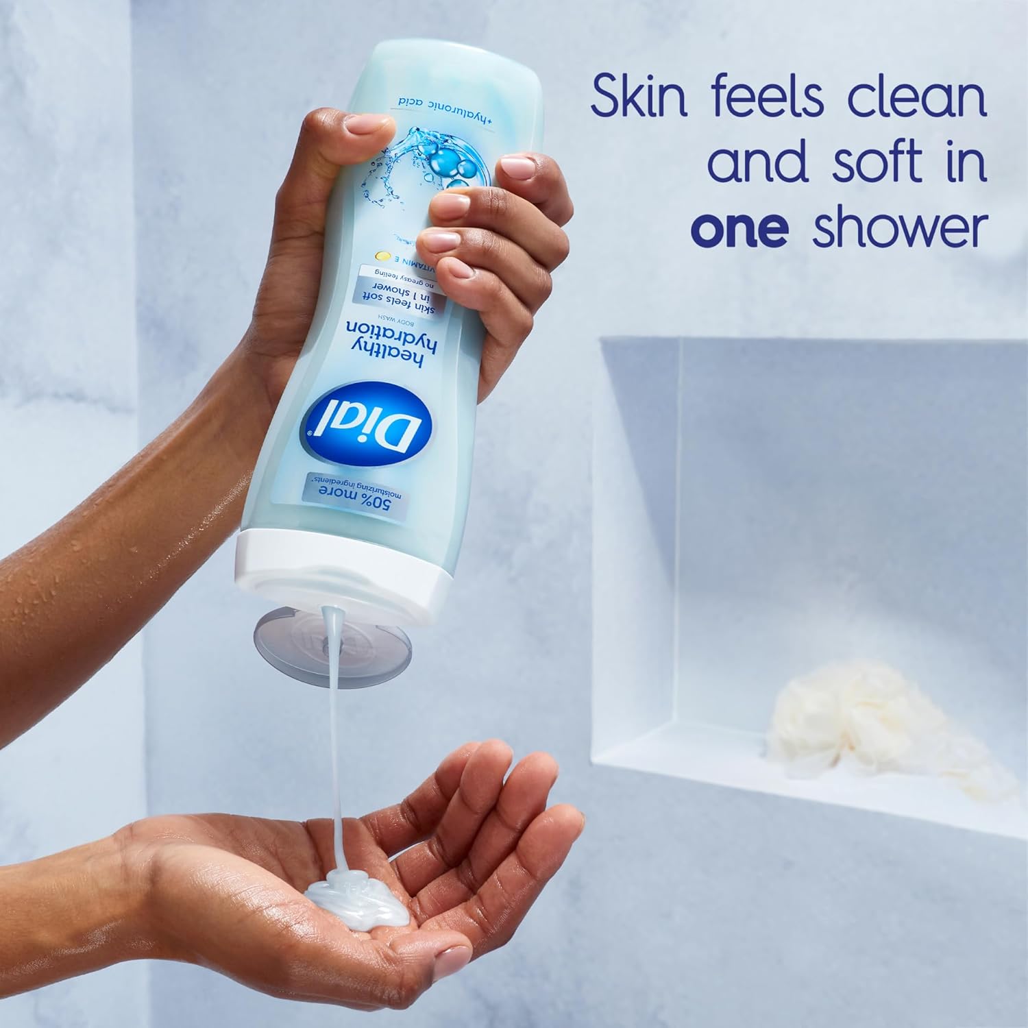 Dial Body Wash, Healthy Hydration, Hyaluronic Acid plus Vitamin E, 16 oz (Pack of 4)