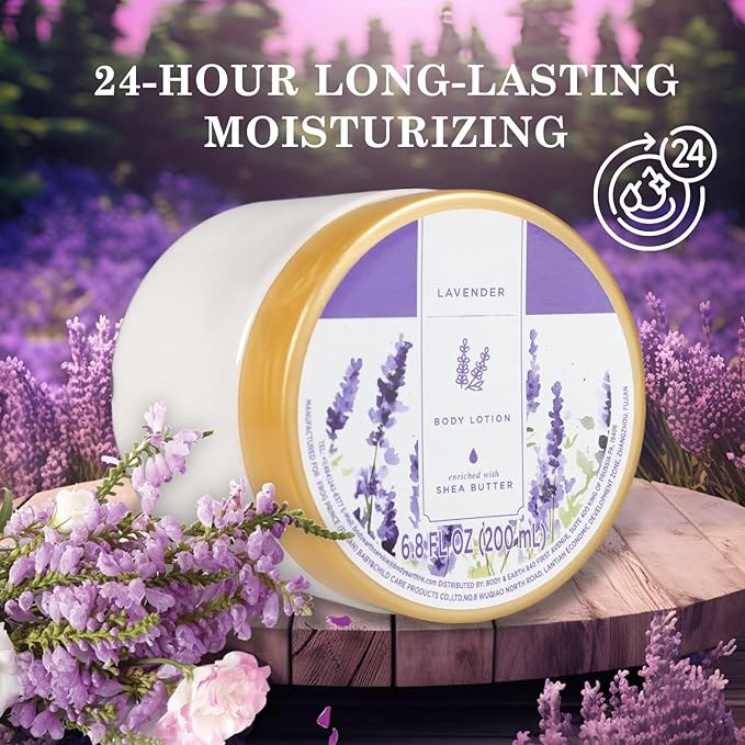 Princess Belle Lavender Body Lotion, Shea Butter Lotion for Women and Men Dry Skin, Deep Moisturizing, Hydrating and Softening, Smell Good, 200ml(6.8floz)