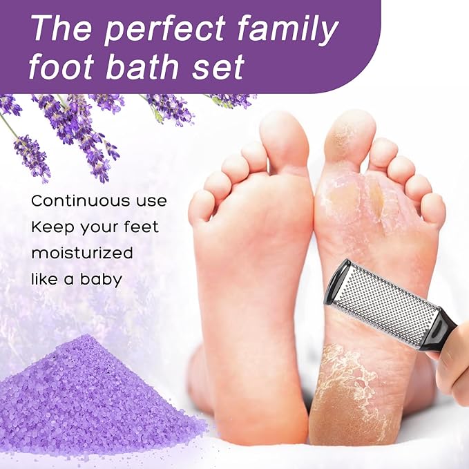 Foot Soak salt with Tea Tree Oil - Moisturize, Reduce Foot Odor, & Soothe Aching Feet Foot cream spa bath massager Epsom Salt foot pedicure kit at home spa exfoliante healthycare