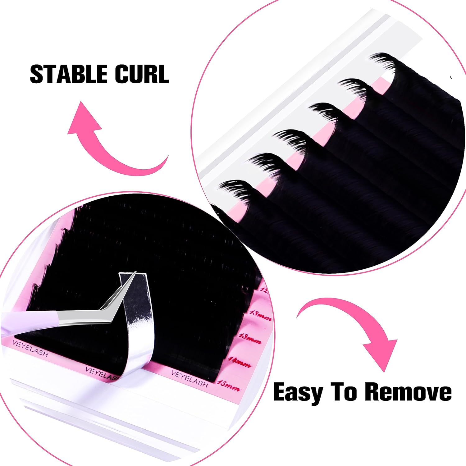 VEYES INC Cashmere Smart Fan Lash Extensions 0.03 0.05 0.07 C/CC/D Curl 8-20mm Mixed & Single Length, Super Matte Black Volume Lashes, Professional Supplies for Lash Techs (0.05 D 18mm)