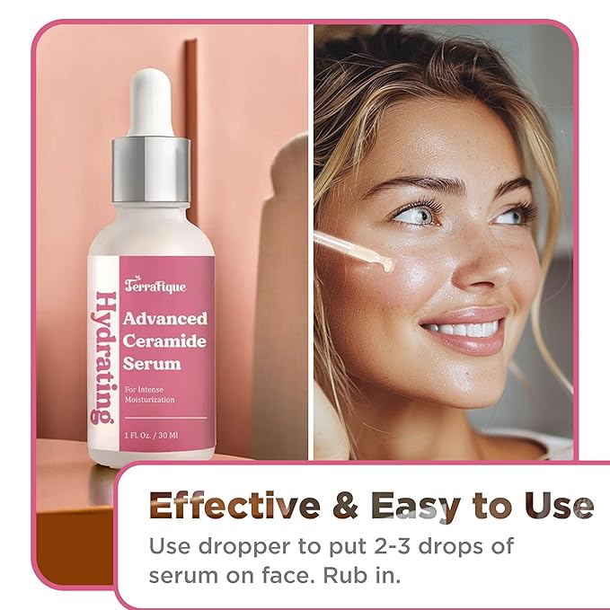 Advanced Ceramide Serum - Hydrating - Also Contains Vitamin C, Niacinamide - Ceramide Moisturizer - 1 Fl Oz - Pack of 2