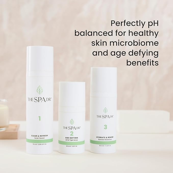 The Spa Dr. 3-Step Age-Defying Skincare System - Antiaging SkinCare Set for Women - Anti Aging Skin Care Sets for Women - Skin Care Routine: Cleanser, Age Defying Lift & Tight Serum, Moisturizer