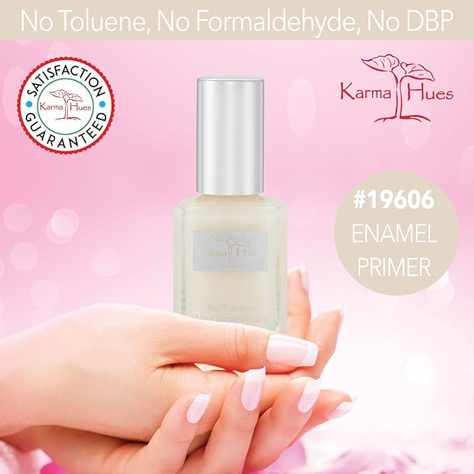 Karma Naturals Nail Enamel Primer – Non-Toxic, Vegan & Cruelty-Free Formula for Smoother, Longer-Lasting Polish