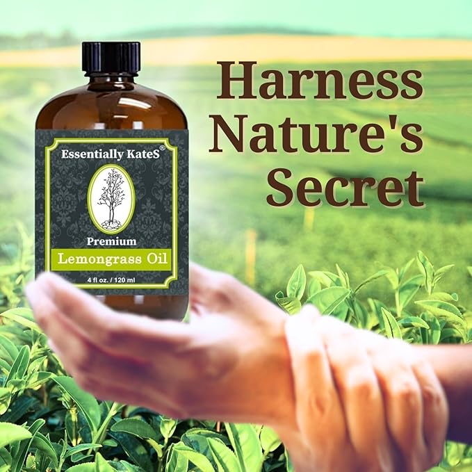 Lemongrass Essential Oil 4 Fl Oz - 100% Pure and Natural - Hair Care, Home Diffusers, Skin Care, Aromatherapy, Massage and Humidifiers, and Garden Care