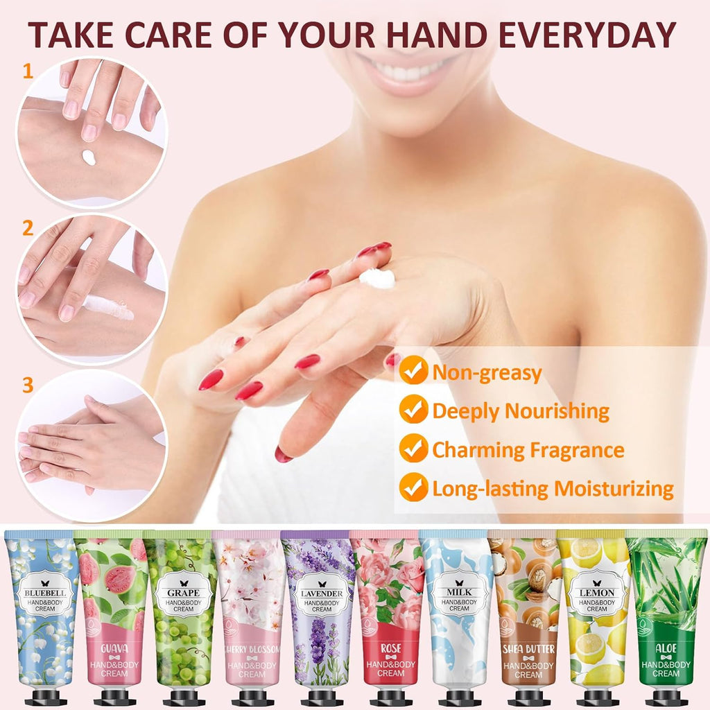 VESPRO 56Pack Hand Cream Gifts Set For Women, Thank You Gifts, Bulk Hand Lotion Travel Size for Dry Cracked Hands, Mini Hand Lotion for Birthday Gifts, Bridal Shower Favors and Small Gifts for Women