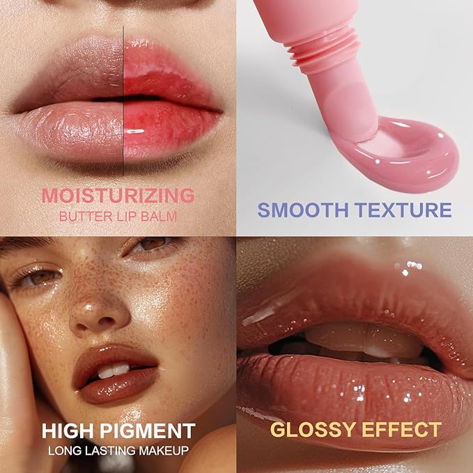 Tinted Lip Butter Balm - Vegan Lip Balm for Instant Moisture, Shine & Hydration - Sheer-Tinted, Soothing Skincare (Coffee)