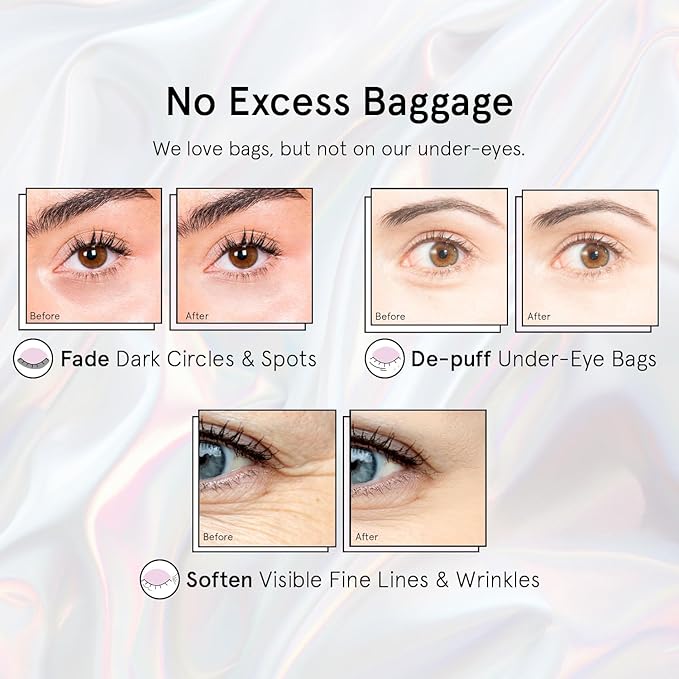 grace & stella Under Eye Patches with Peptides & Rice Extract - Firming Eye Masks for Dark Circles and Puffiness - Under Eye Mask for Firmer-Looking Skin - Vegan, Cruelty-Free (White, 6 Pairs)