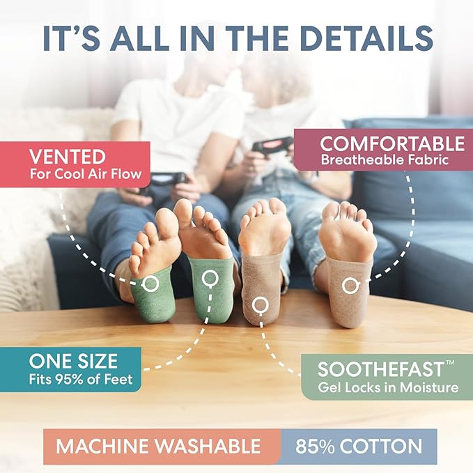 Dr. Frederick's Original Moisturizing Heel Socks for Cracked Heel Treatment - 2 Pairs - Socks for Dry Feet - Cracked Skin Repair & Overnight Hydration - Foot Care for Women & Men - Shea Butter