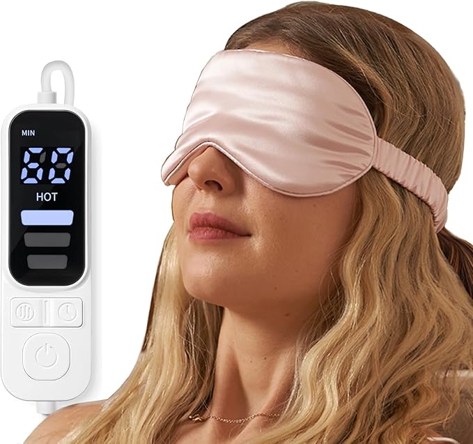 Heated Eye Mask for Dry Eyes,FSA HSA Eligible,Syndrome, MGD, Blepharitis, Stye Eye Treatment,Warm Compress for Eyes, Cool Eye Masks for Dark Circles and Puffiness,Soothe Eye Discomfort.(Pink)