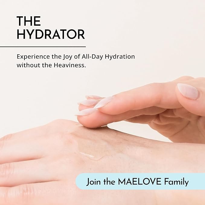 MAELOVE Hydrator Hyaluronic Acid Serum w/Vitamin B5, Lightweight & Non Greasy Formula w/Panthenol & Resveratrol for Ultimate Hydration & Youthful Dewy Glow, Reduces Fine Lines & Wrinkles, USA Made
