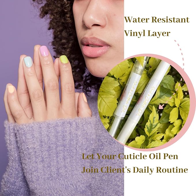 Empty Cuticle Oil Pen Label Sticker for Nail Tech Manicure Nail Artist Must Haves Nail Growth Care Packaging Staff 100pcs (white 1 x 2in)