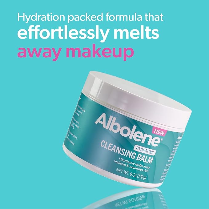 Albolene Cleansing Balm, Hydrating Makeup Remover and Face Wash with Shea Butter and Jojoba Oil, 6 fl oz, Packaging May Vary