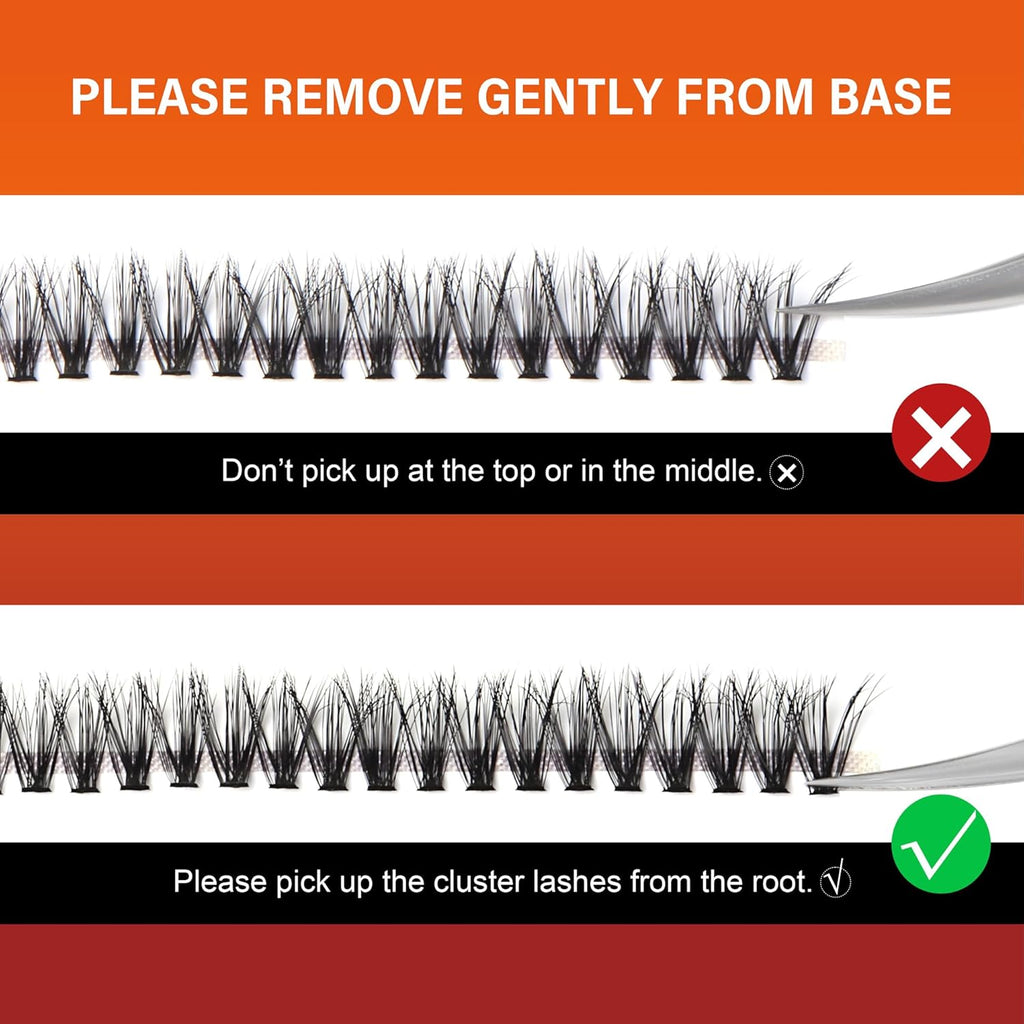 Lash Cluster 240pcs Individual Lashes,8-16mm Diy Lash Extension,C Curl Lash Clusters Wispy,3D Natural Lash Clusters Look Like Eyelash Extension DIY at Home (Orange 30P-C-8-16mix)