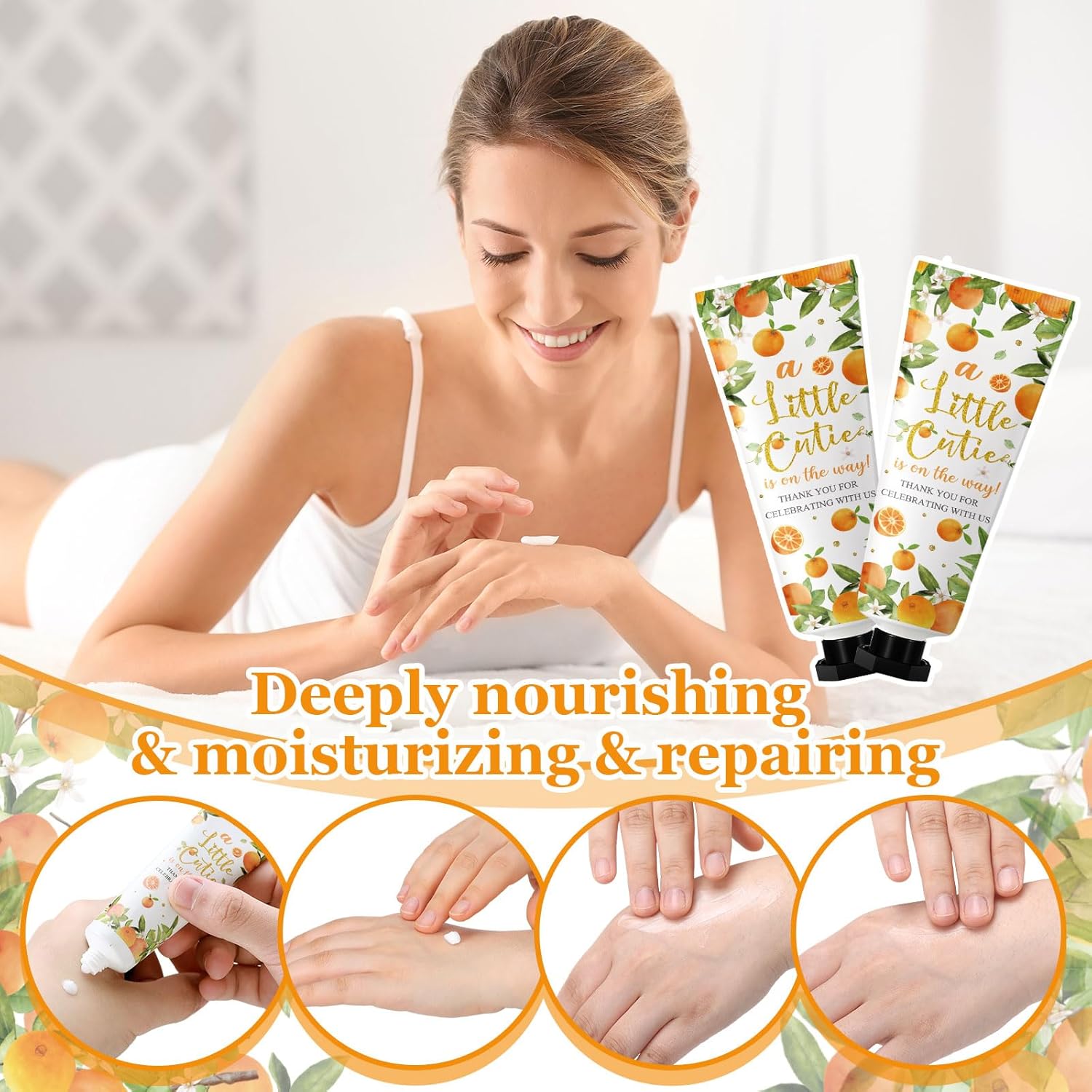 48 Sets Baby Shower Hand Cream Party Favors for Guests Gift Bulk Travel Size Hand Lotion Set for Baby Shower Wedding Christmas(Little Cutie)