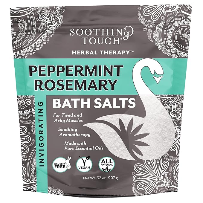 Soothing Touch Peppermint Rosemary Invigorating Bath Salts Pouch, 32 Oz