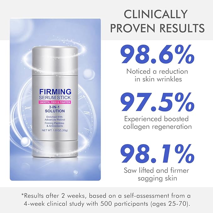 Advanced Retinol Firming Serum Stick, 3-in-1 Retinol Face Stick, Smooth,Tighten and Firm Face, Neck & Jawline, Reduces Wrinkles, Nourishing Anti Aging Repair Cream for All Skin Types,1.0 OZ