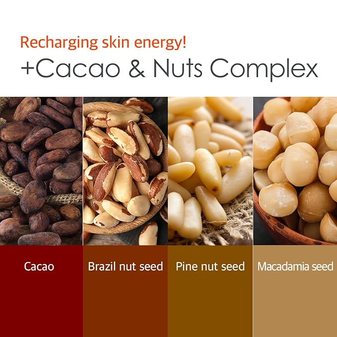 Petitfee Cacao Energizing Hydrogel Eye Mask 60ea (30pairs) - Nourishing Eye Patch with Cacao Seed Butter, Brazil Nut, Pine Nut, Macadamia, Revitalizes Under Eyes, Cooling, Firming, Hydrating Eye Care