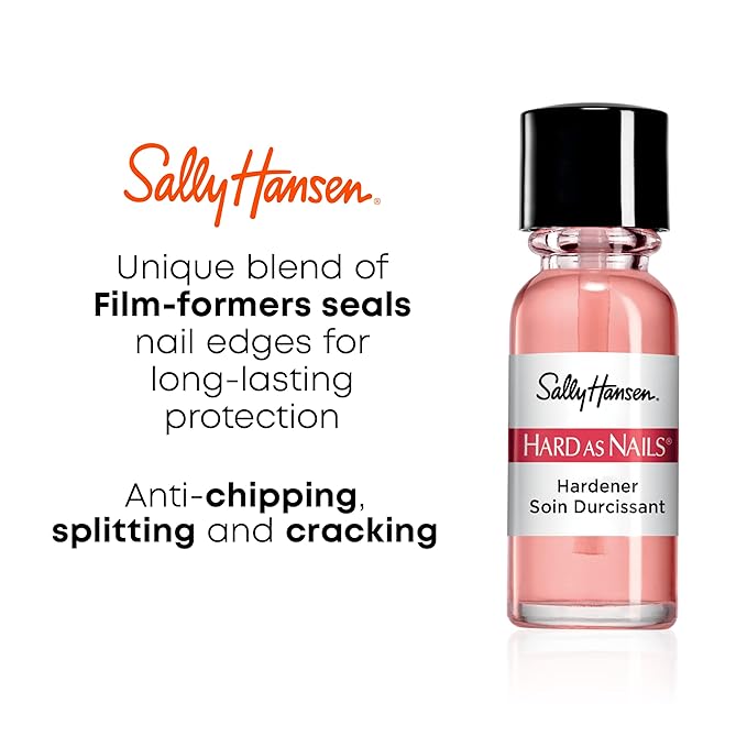 Sally Hansen Hard As Nails® Natural Tint, Nail Strengthener, 0.45 Fluid Ounces,Nail Hardener, Nail Polish, Nail Strengthening Polish, Color Nail Polish, Rosy Tint, Base Coat (Pack of 2)