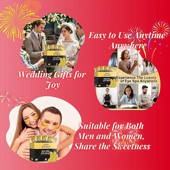 Under Eye Patches (30 Pairs) – 24K Gold Collagen Eye Masks for Puffy Eyes, Dark Circles, Bags, and Wrinkles – Soothes, Smooths, and Revitalizes Tired Skin