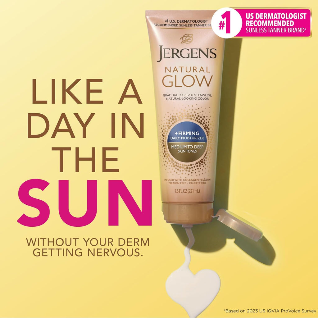 Jergens Natural Glow + Firming Daily Moisturizer Medium to Tan Skin Tones 7.5oz