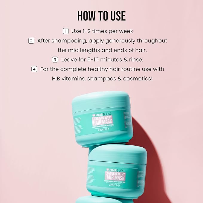 HAIR BURST Hydrating Hair Mask with Avocado Oil, Coconut & Black Oat Extract - Deep Conditioner for Hair Growth, Dry or Damaged Hair - Thickening Nourishing Hair Repair Treatment - 7.4 fl oz