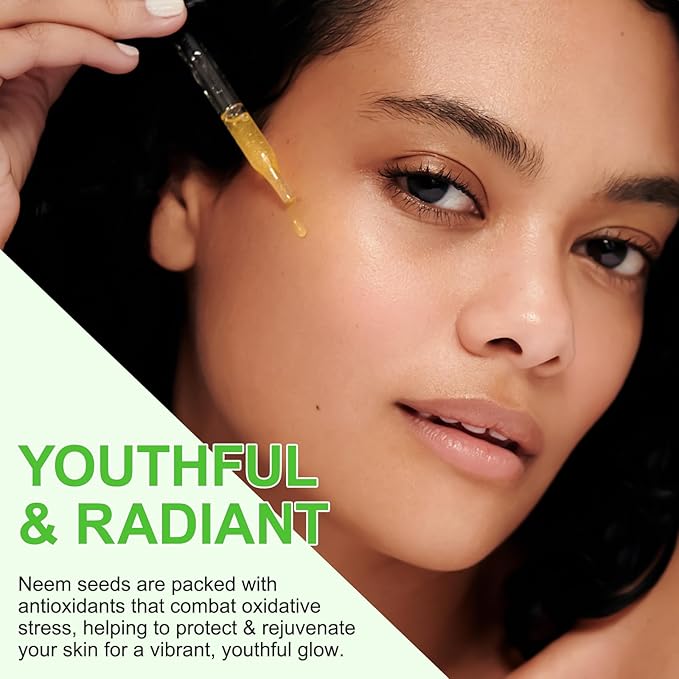 Organic Neem Oil for Skin 2.02 fl.oz, 100% Pure Natural Cold Pressed Unrefined Virgin for Hair Growth, Skin& Body Care, Nails, Nourishes the Hair, Natural Moisturizer, Reduces Fine Lines