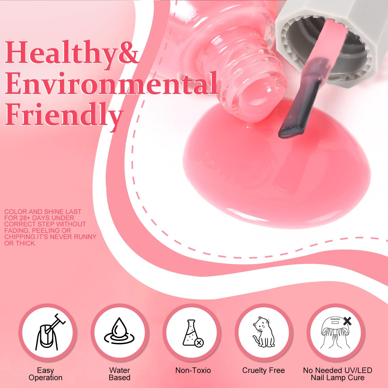 Major Dijit Quick Dry Nail Polish 12ml/0.41fl oz Nude Pink Regular Nail Lacquer Fast Drying & Long Lasting Nail Polish Nail Art Effect for Nail Salon