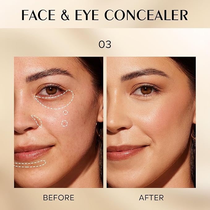 Mineral Sunscreen Eye Cream, 3-in-1 Anti-Aging Sunscreen Under Eye Treatment Cream, SPF 35, Mineral Concealer for Smooth Eyelines Cover Dark Circles, 03