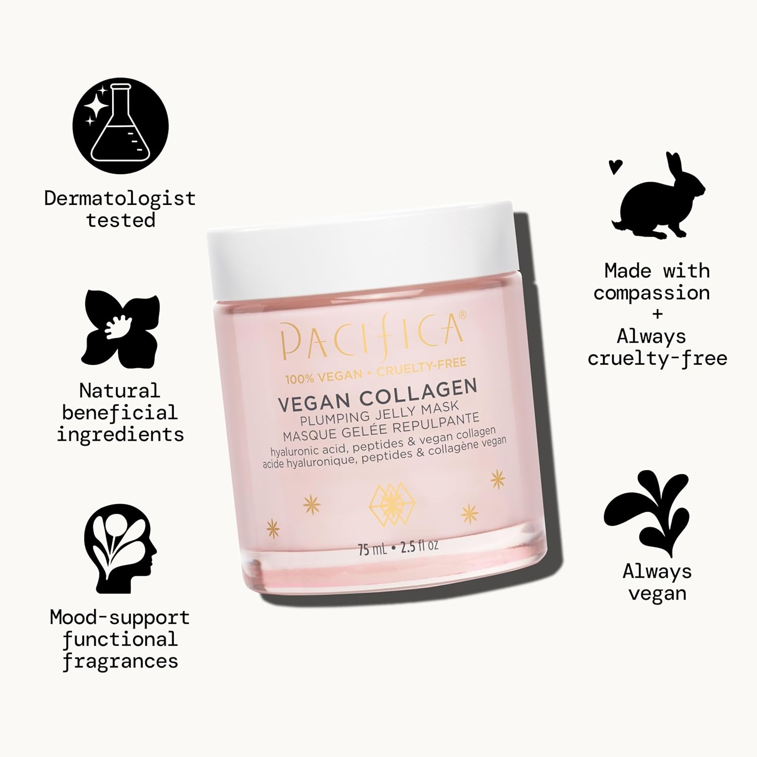 Pacifica Vegan Collagen Plumping Jelly Mask – Overnight Hydrating Face Mask with Vegan Collagen, Squalane & Hyaluronic Acid, Deep Moisture for Plump, Dewy Skin, Glass Skin Glow, Clean Beauty Skincare