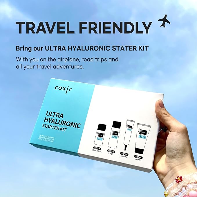 coxir Ultra HYALURONIC Starter KIT/Cleansing Oil+Toner+ampoule+Cream tralvel kit/[2.68 fl.oz (Pack of 1)] / Korean Skin Care