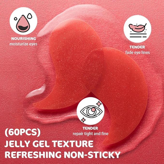 AMY'S DIARY 24K Gold Eye Mask Under Eye Patches (30 Pairs)- Puffy Eyes & Dark Circles Treatments,Reduce Under Eye Bags and Smooth Wrinkles,Eye Skin Care Pads With Collagen (Apple)