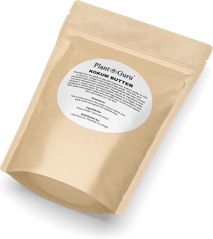 Raw Kokum Butter 8 oz. Bar 100% Pure Natural - Great for Skin, Body and Hair Moisturizer, DIY Creams, Balms, Lotions and Soap Making.