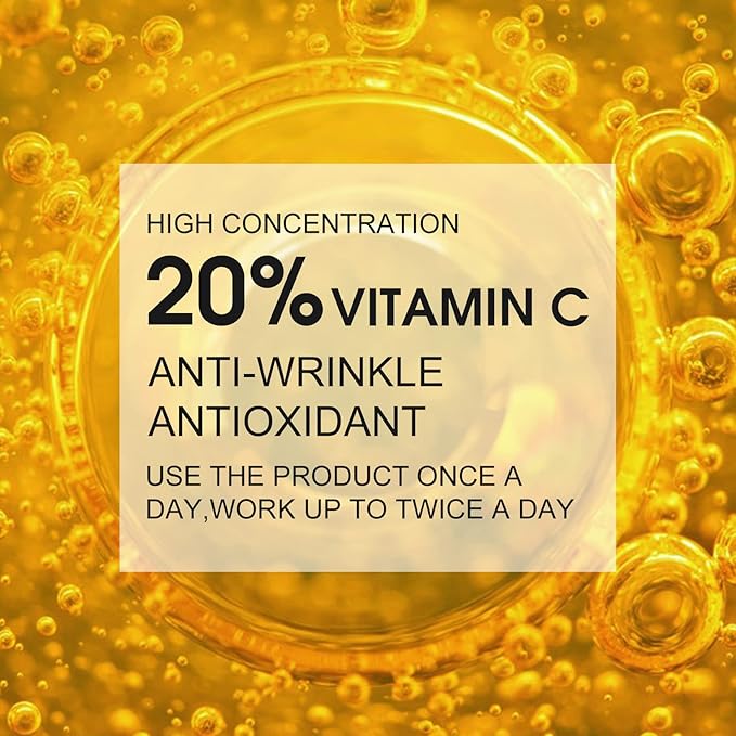 Premium 20% Vitamin C Serum For Face with Hyaluronic Acid, Retinol & Amino Acids - Boost Skin Collagen,Hydrate & Plump Skin, Anti Aging & Wrinkle Facial Serum 60ml