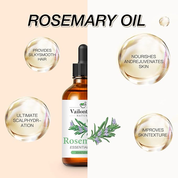 Rosemary Oil, Scalp & Hair Strengthening Oil, Rosemary Oil for Hair Growth, Dandruff Removal and Hair Strengthening for All Hair Types(Rosemary Oil, 30ml)