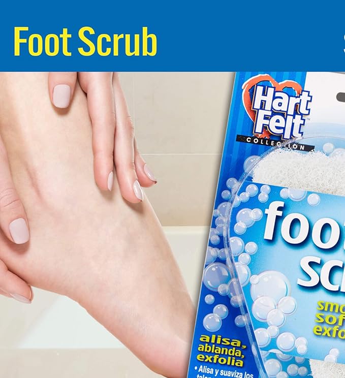 HartFelt Foot Exfoliating Sponge | Chemical-Free Foot Scrubbers for Smooth & Soft Feet | Gentle Sponge Pad for Callus Removal, Dead Skin & Cleansing | Made in USA - 25 Count