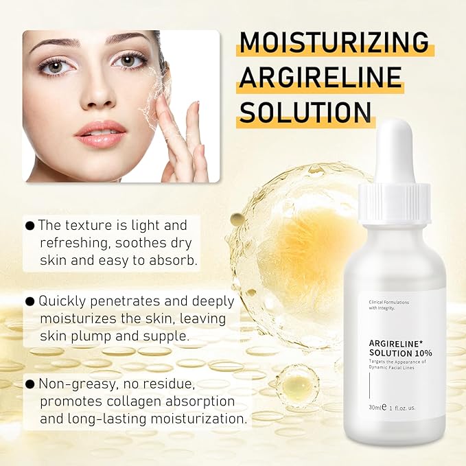 Argireline Serum For Oily Skin, Advanced Anti-Wrinkle Facial Serum For Women, 30 ML/ 1 PCS Moisturizing Argireline 10% Solution For Face, Argireline Peptide.