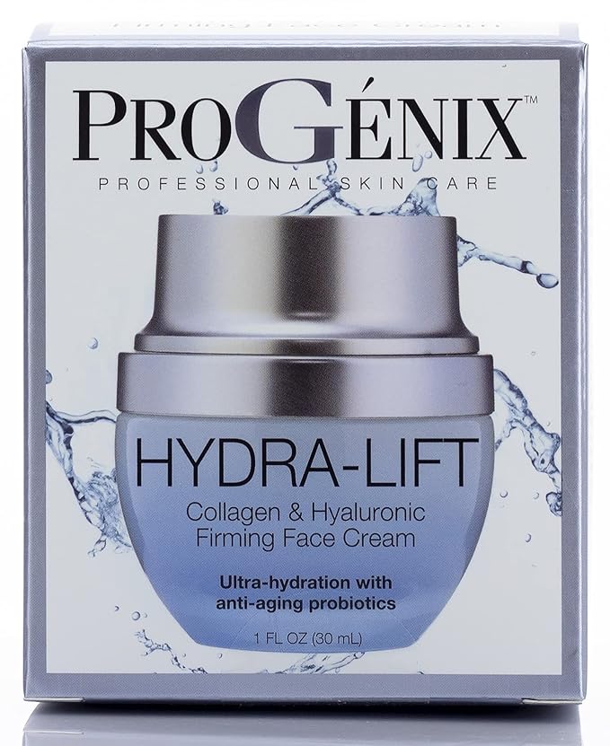 Hydra-Lift Collagen + Hyaluronic Acid Face Cream Firming Skin Care Moisturizer Infused Peptides & Green Tea - Rehydrates & Plumps Fine Lines + Wrinkles For Visibly Lifted Contours, 1Oz