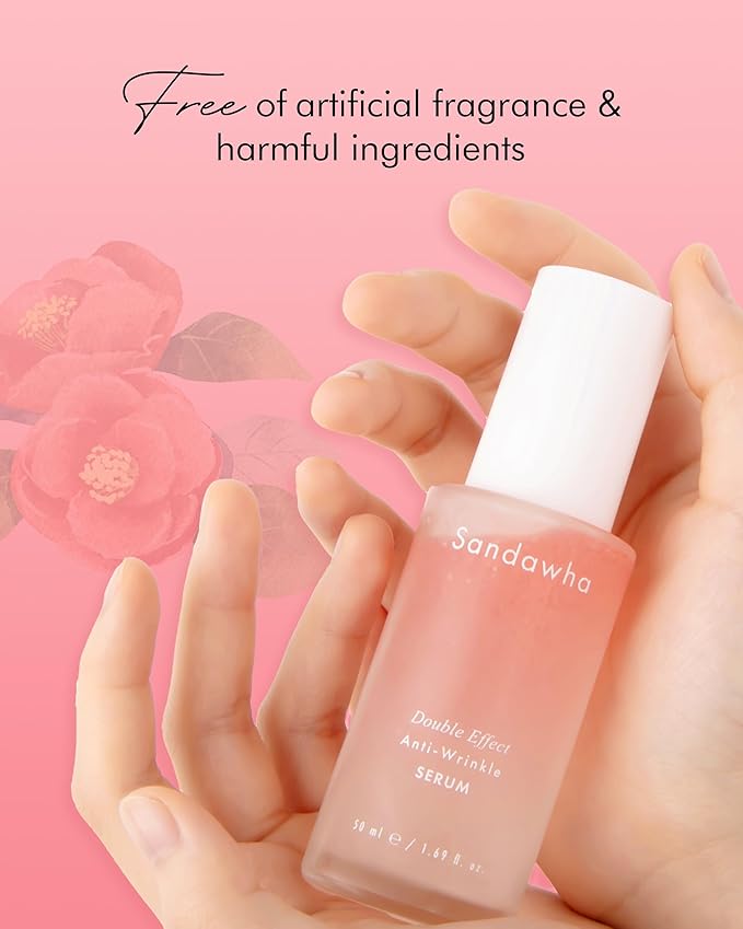 SKINCURE Sandawha Double Effect Anti-Wrinkle Serum with Camellia Extract - Vegan Korean Serum, Nourishes & Reduce Wrinkles, Daily Line Smoothing Treatment for Fine Lines, 1.76 fl.oz.