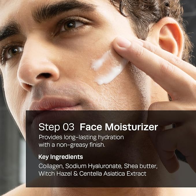 HommeFace Daily Trio Skin Care Set for Men, 3-Step Routine