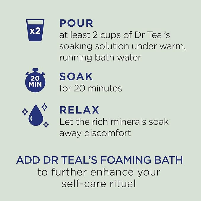 Dr Teal's Salt Soak with Pure Epsom Salt, Relax & Relief with Eucalyptus & Spearmint, 3 lbs