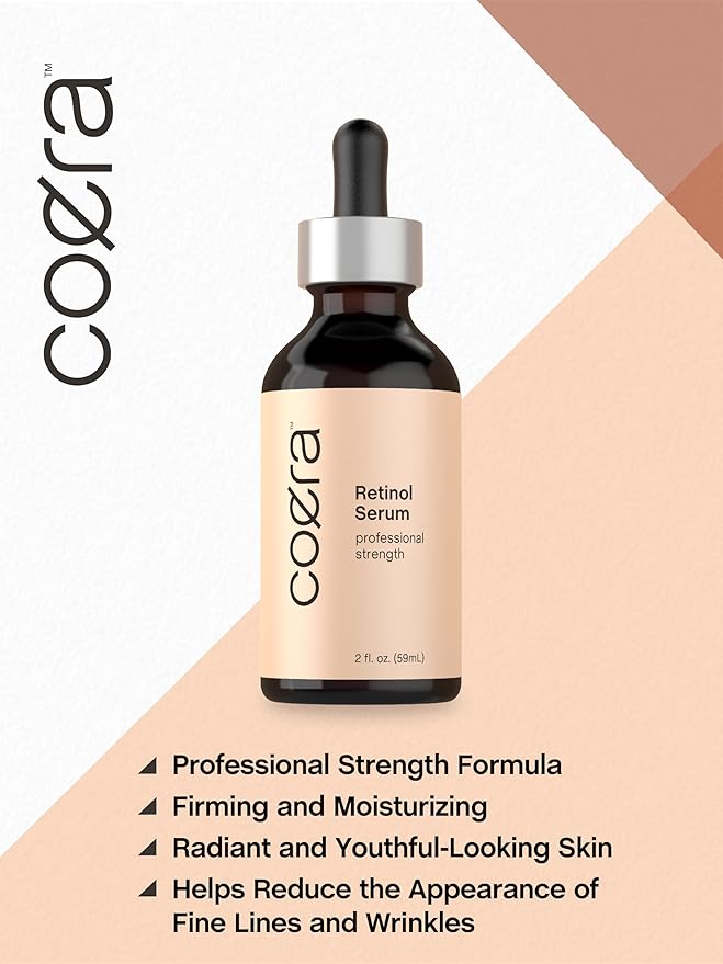 Coera Retinol Serum for Face | 2 fl oz | Professional Strength Formula | Free of Parabens & Fragrances | Packaging May Vary