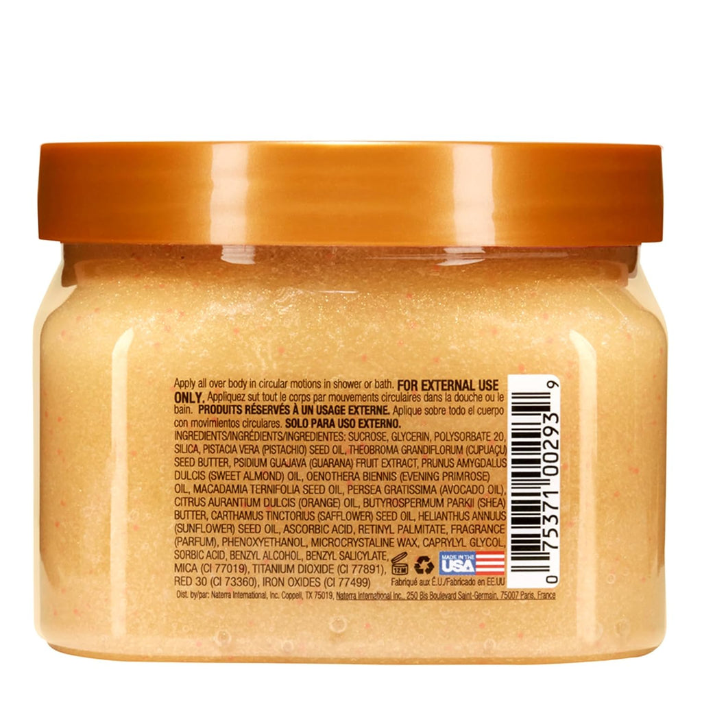 Tree Hut Tropic Glow Shea Sugar Scrub, Exfoliates and Smooths for Soft, Radiant Glow, Warm Scent with Almond, Golden Amber, and Sandalwood, 18 oz