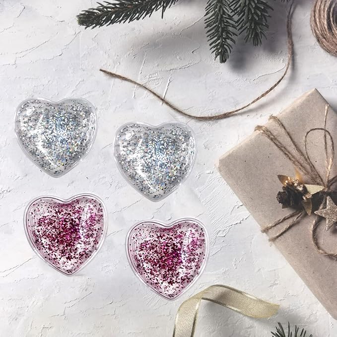 Reusable Gel Eye Ice Pack, Eye Cold Pads, Hot ＆ Cold Treatment for Eye Strain, Eye Swelling, Eye Redness, Puffy Eyes, Dark Circles, Smooth Fine Lines, and Eye Recover Surgery (2 Hearts ＆ 4PCS)