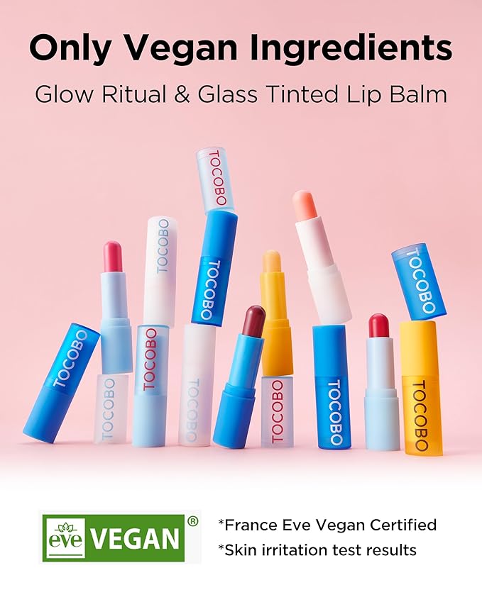 TOCOBO Glow Ritual Lip Balm 001 Coral Water 0.67 oz / 19g | Glow Moisturizing Vegan Lip Balm including High Nutrition & Transparent Coral Color
