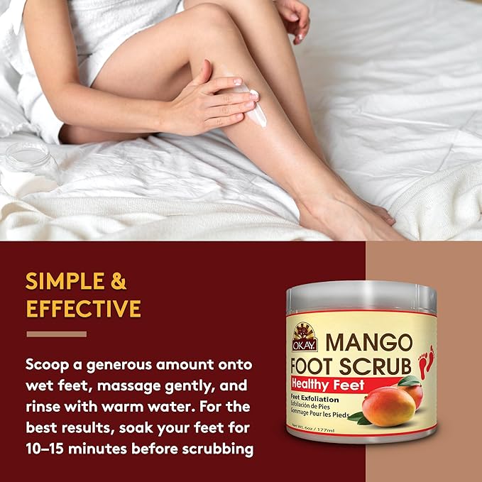 OKAY **ALL NATURAL** Mango Butter Foot Scrub 6oz / 177ml