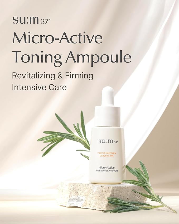 SU:M Micro-Active Calming Ampoule (0.5 fl oz) - Soothing Serum for Redness & Uneven Skin Texture, Provides Quick Relief for Sensitive Skin, Herbal Scent, Korean Skin Care