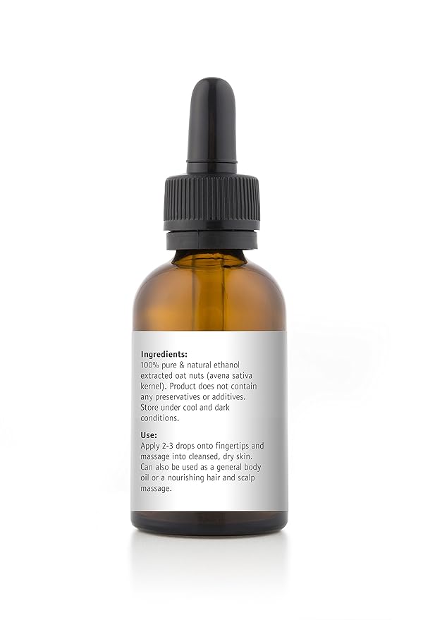 Teliaoils Oat Oil – Avena Sativa Kernel Oil – 100% Pure, Non-GMO, Vegan, Cold-Pressed, Soothing and Hydrating for Natural Skin and Hair Care 1 fl oz