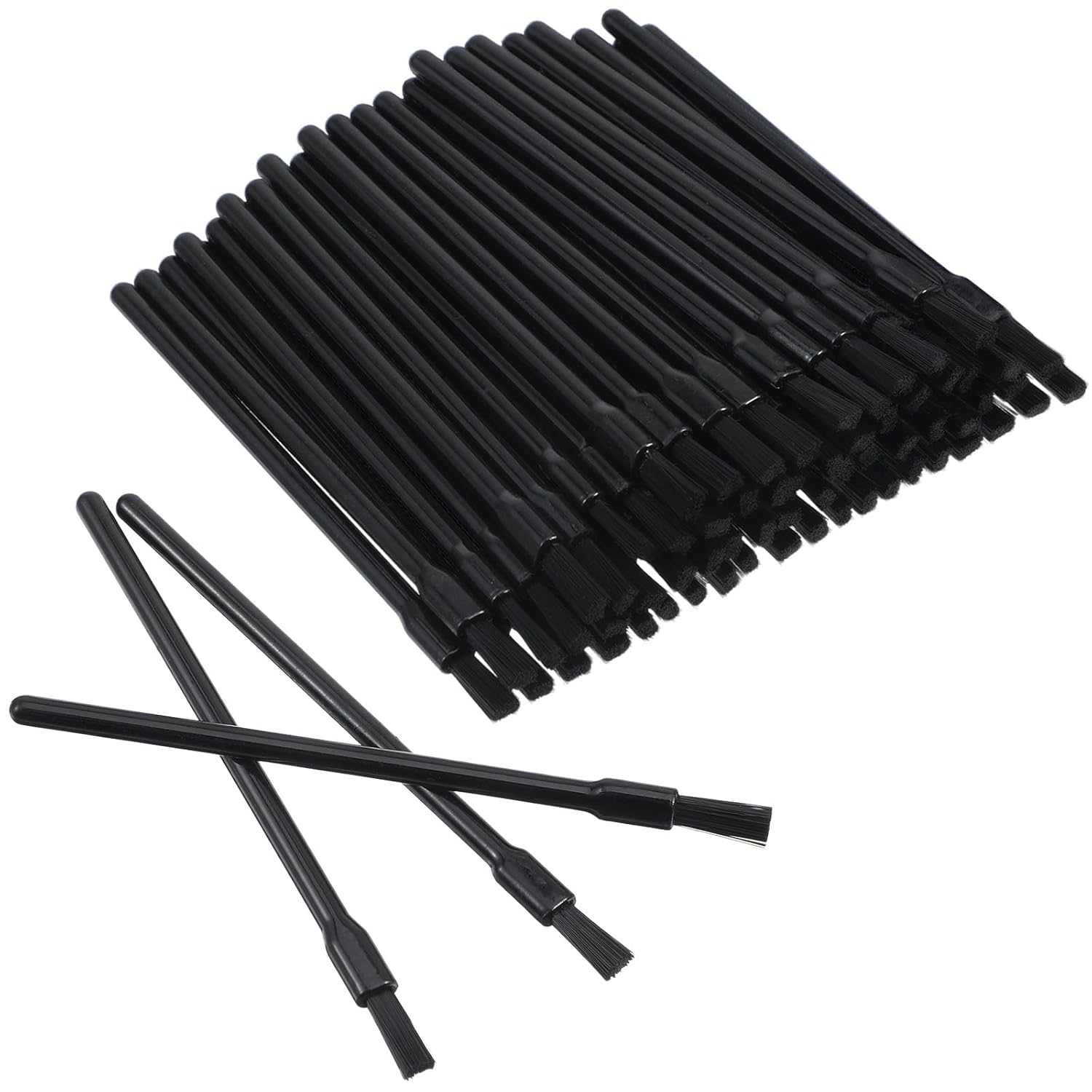 100 Pcs Lip Brushes Disposable, Black Disposable Nail Brushes, Lip Applicators with Soft Brush Head, Multifunctional Mini Makeup Lips Wands for Women