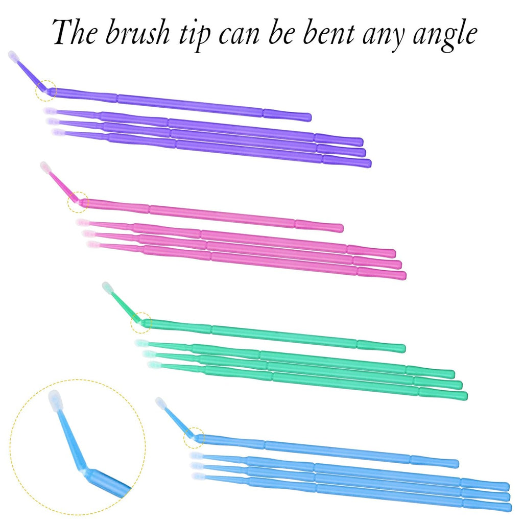 500 PCS Disposable Micro Applicator Brush, Gelme Nutri Micro swabs,Head Bendable Ultrafine Eyelash Extension Brushes for Makeup and Personal Care ?Deep purple 1.5mm?